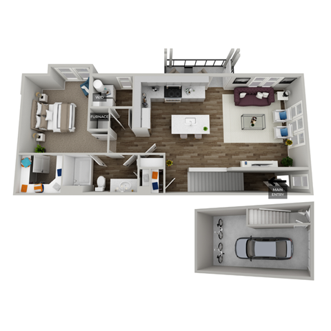bedroom floor plan an in 3d